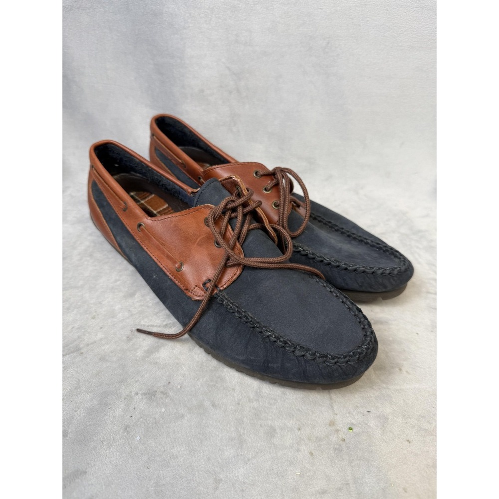 Hush Puppies Shoes Mens Size 10M‎ Leather Moc Toe Casual Lace Up Loafers